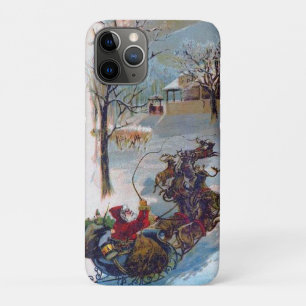 Case-Mate iPhone Case Noël Vintage de Père Noël Sleigh