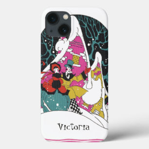 Case-Mate iPhone Case Noël vintage, gens de la ville victorienne élégant
