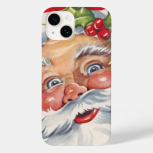 Coques Pour iPhone Noël Vintage, Jolly Père Noël avec son Casquette
