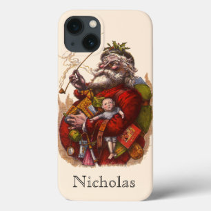 iPhone 13 Case Noël Vintage, Jouets de tuyaux du Père Noël victor