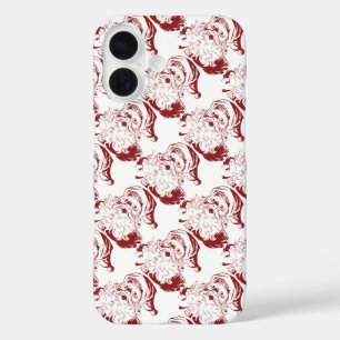 Coque Pour iPhone 16 Noël vintage, joyeux Père Noël en rouge rétro