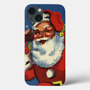 Case-Mate iPhone Case Noël vintage, le Père Noël descend dans la cheminé
