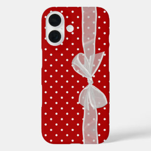 Coque Pour iPhone 16 Nœud blanc sur pois