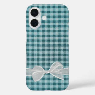 Coque Pour iPhone 16 Nœud blanc transparent sur vichy