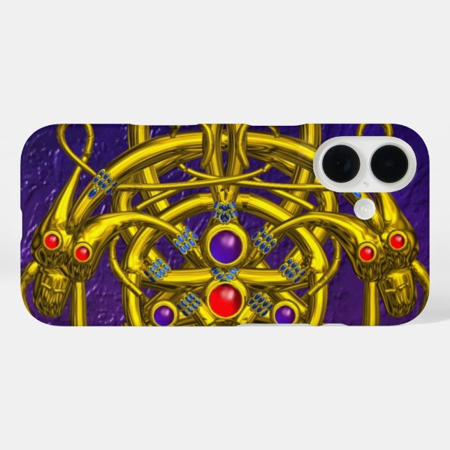 COQUES Case-Mate iPhone NOEUDS CELTIQUES D'OR AVEC DRAGONS DOUCES (Verso (horizontal))