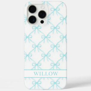Coques iPhone 16 Pro Max Nœuds de teinte aquatique Coquette aquarelle