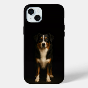 Coque iPhone 15 Mini Noir 4 Luxe, Aussie Shepherd iPhone 15 Plus
