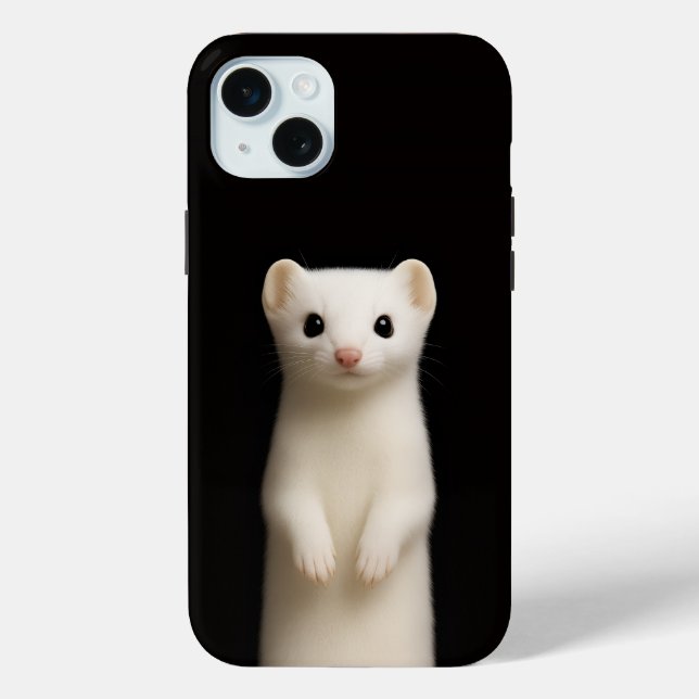 Coques Case-Mate iPhone Noir 4 Luxe, Ermine élégant iphone 15 Plus (Verso)