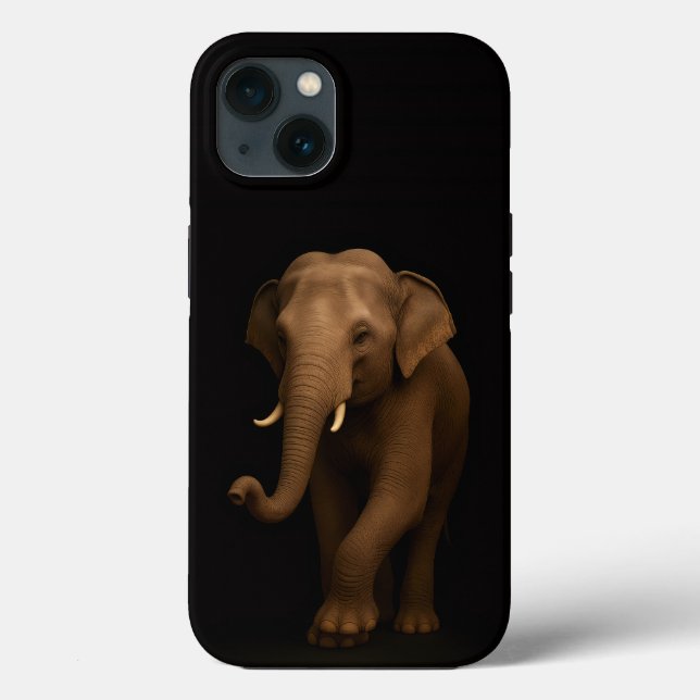 Coques Case-Mate iPhone Noir 4 Luxe iPhone 13, Éléphant d'Inde (Verso)