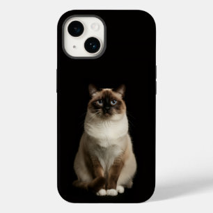 Coque Pour iPhone 14 Noir 4 Luxe iPhone 14 Mate, Chat Birman