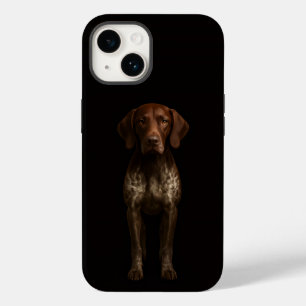 Coque Pour iPhone 14 Noir 4 Luxe iPhone 14 Mate, Chien Pointer Allemand
