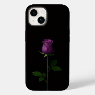 Coque Pour iPhone 14 Noir 4 Luxe iPhone 14 Mate, Rose Violet Royal