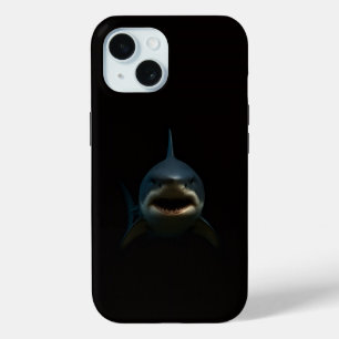 Coque Pour iPhone 15 Noir 4 Luxe iPhone 15 Mate, Grand Requin Blanc