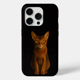 Coque iPhone 15 Pro Noir 4 Luxe iPhone 15 Pro Mate, Beauté Abyssinienn