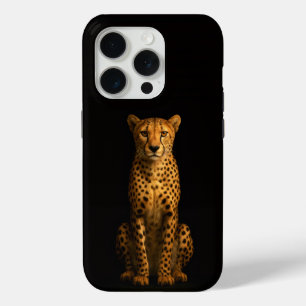 Coque iPhone 15 Pro Noir 4 Luxe iPhone 15 Pro Mate Guépard Élégant