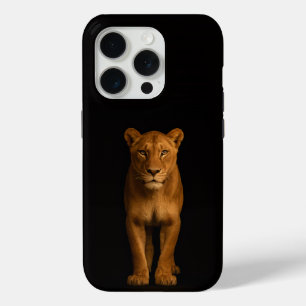 Coque iPhone 15 Pro Noir 4 Luxe iPhone 15 Pro Mate, Noble Lioness