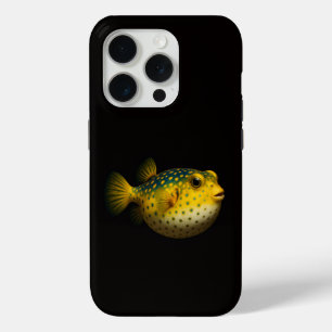 Coque iPhone 15 Pro Noir 4 Luxe iPhone 15 Pro Mate Poisson-Lune Jaune