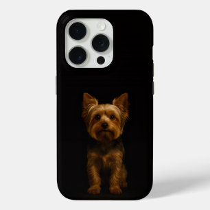 Coque iPhone 15 Pro Noir 4 Luxe iPhone 15 Pro Mate Yorkshire Terrier