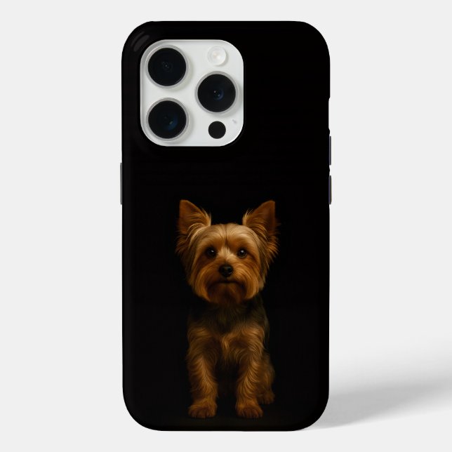 Coques Case-Mate iPhone Noir 4 Luxe iPhone 15 Pro Mate Yorkshire Terrier (Verso)