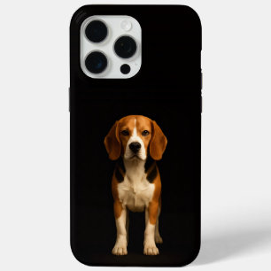 Coque iPhone 15 Pro Max Noir 4 Luxe iPhone 15 Pro Max, Beagle Gentil