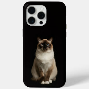 Coque iPhone 15 Pro Max Noir 4 Luxe iPhone 15 Pro Max, Chat Birman