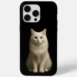 Coque iPhone 15 Pro Max Noir 4 Luxe iPhone 15 Pro Max, Chat Turc d'Angora