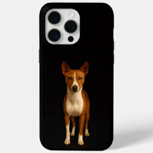 Coque iPhone 15 Pro Max Noir 4 Luxe iPhone 15 Pro Max, Chien Basenji Class