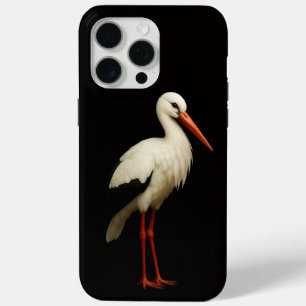 Coque iPhone 15 Pro Max Noir 4 Luxe iPhone 15 Pro Max, Cigogne Élégante