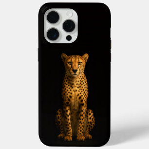 Coque iPhone 15 Pro Max Noir 4 Luxe iPhone 15 Pro Max, Guépard Élégant