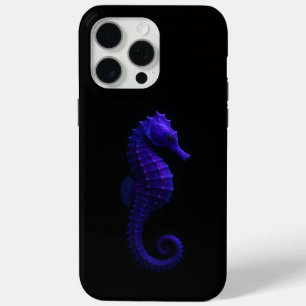 Coque iPhone 15 Pro Max Noir 4 Luxe iPhone 15 Pro Max, Hippocampe Violet