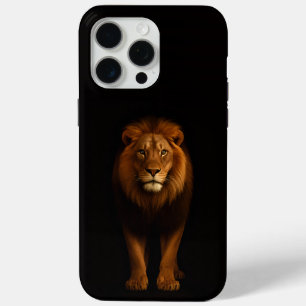 Coque iPhone 15 Pro Max Noir 4 Luxe iPhone 15 Pro Max, Lion Majestueux