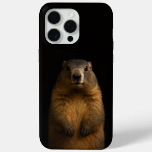 Coque iPhone 15 Pro Max Noir 4 Luxe iPhone 15 Pro Max, Marmotte Fluffy