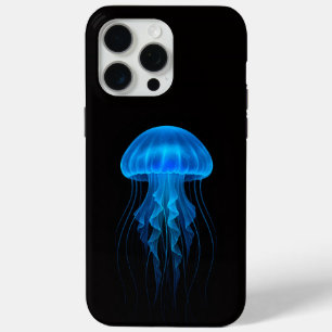 Coque iPhone 15 Pro Max Noir 4 Luxe iPhone 15 Pro Max, Méduse Bleue
