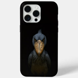 Coque iPhone 15 Pro Max Noir 4 Luxe iPhone 15 Pro Max, Oiseau Balaeniceps