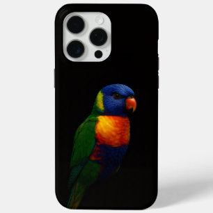 Coque iPhone 15 Pro Max Noir 4 Luxe iPhone 15 Pro Max, Perroquet Loriquet