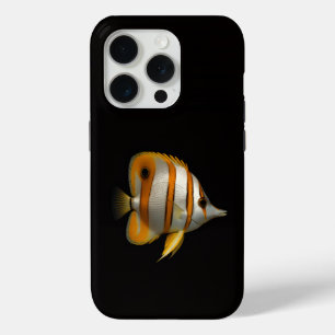 Coque iPhone 15 Pro Noir 4 Luxe iPhone 15 Pro, Poisson-papillon de réc