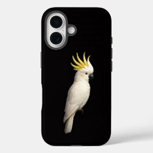 Coque Pour iPhone 16 Noir 4 Luxe iPhone 16 Mate, Cacatoès à crête jaune
