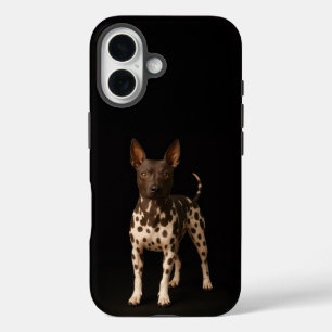 Coque Pour iPhone 16 Noir 4 Luxe iPhone 16 Mate, Chien Terrier Imberbe