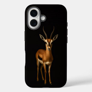 Coque Pour iPhone 16 Noir 4 Luxe iPhone 16 Mate, Gazelle Élégante