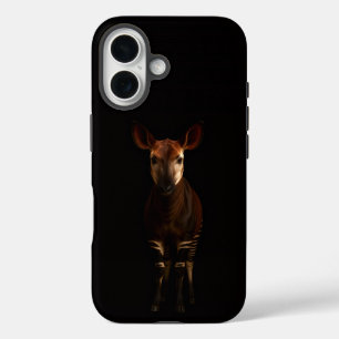 Coque Pour iPhone 16 Noir 4 Luxe iPhone 16 Mate, Okapi de la Forêt