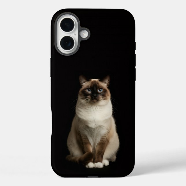 Coques Case-Mate iPhone Noir 4 Luxe iPhone 16 Plus, Chat Birman (Verso)