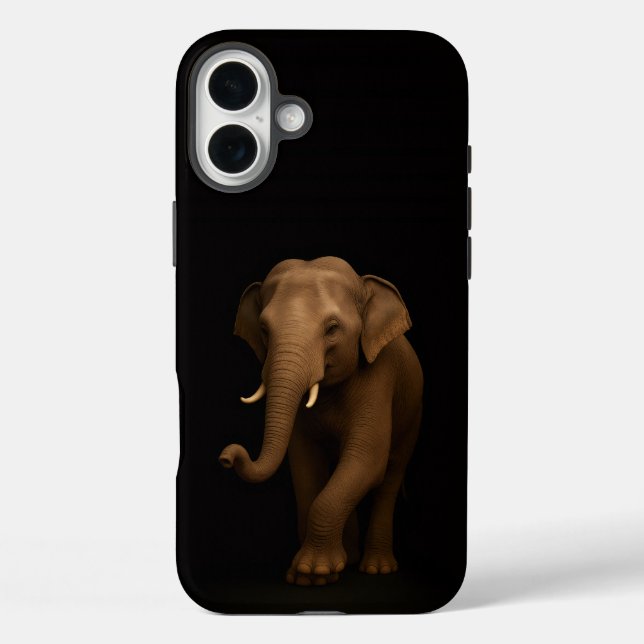 Coques Case-Mate iPhone Noir 4 Luxe iPhone 16 Plus, Éléphant d'Inde (Verso)