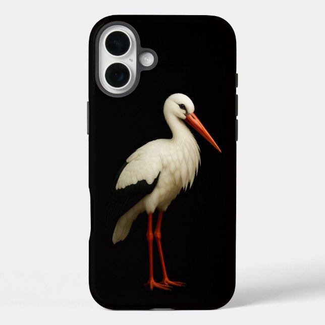 Coques Case-Mate iPhone Noir 4 Luxe iPhone 16 Plus, Graceful Stork (Verso)