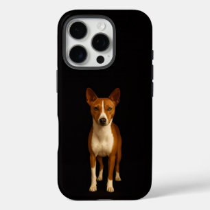 Coques iPhone 16 Pro Noir 4 Luxe iPhone 16 Pro, Chien Basenji Classeux