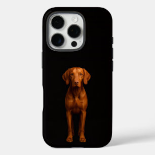 Coques iPhone 16 Pro Noir 4 Luxe iPhone 16 Pro, Chien Vizsla Agile