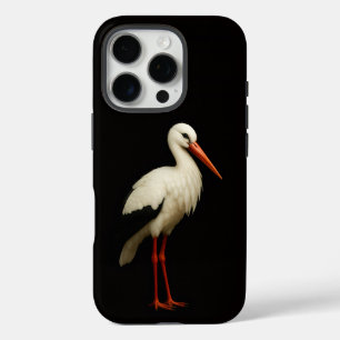 Coques iPhone 16 Pro Noir 4 Luxe iPhone 16 Pro, Graceful Stork