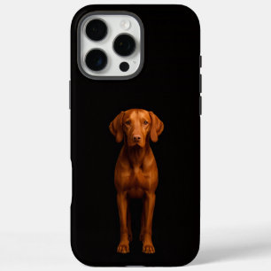 Coques iPhone 16 Pro Max Noir 4 Luxe iPhone 16 Pro Max, Chien Vizsla Agile