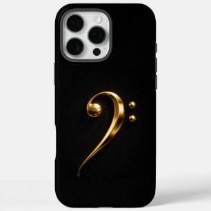 Coques iPhone 16 Pro Max Noir 4 Luxe iPhone 16 Pro Max, Clé de Sol Dorée