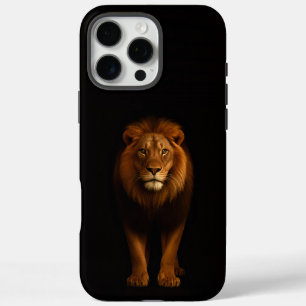 Coques iPhone 16 Pro Max Noir 4 Luxe iPhone 16 Pro Max, Lion Majestueux