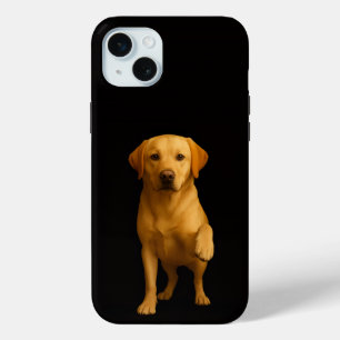 Coque iPhone 15 Mini Noir 4 Luxe, Labrador tendre iPhone 15 Plus